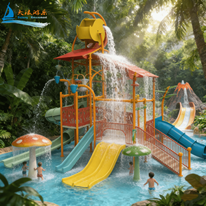 Parc aquatique extérieur pour enfants avec toboggan et lumières <span class=keywords><strong>LED</strong></span> colorées pour jeux aquatiques et projets de tourisme culturel - Product Image 6