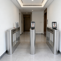 Portillon électronique à bascule RFID en acier inoxydable 304 avec lecteur de code QR et reconnaissance faciale pour contrôle d'accès - Prix compétitif