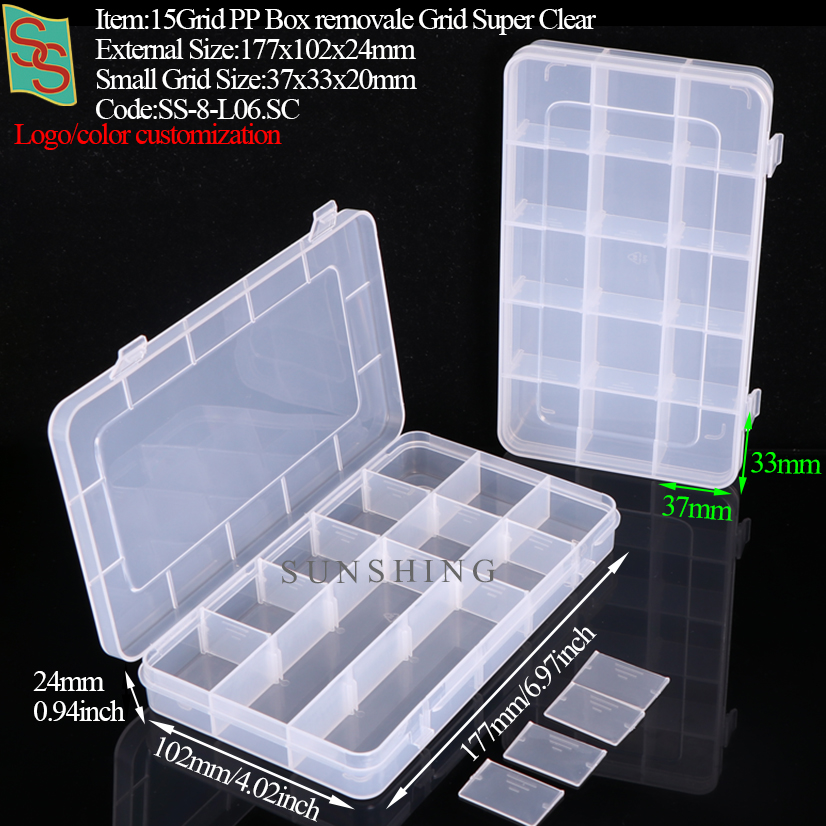 L06 Estuche de PP de 15 rejillas extraíble