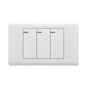 IEC Quality 3 Gang 3 Way Conmutador Triple wall button switch