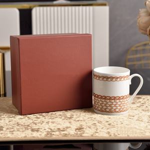 Tazas de Cerámica de Porcelana Fina con Tapa Decorativa para Oficina, Set de Tazas Elegantes para Té de la Tarde - Product Image 1