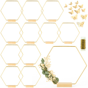 Aros Metálicos Hexagonales Hechos a Mano de 8/10/12/14/16/18/20/22/24 Pulgadas para Centros de Mesa de Boda y Manualidades - Product Image 1