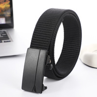 Ceinture décontractée pour homme en nylon tressé, respirante, avec boucle automatique, pour sports de plein air, ceinture de mode pour jeans