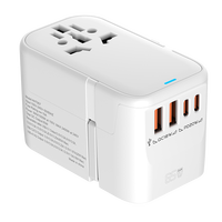 Adaptador de corriente RRTRAVEL 907-65W GaN Carga rápida con tipo C + USB Cargador de pared todo en uno para EE. UU. a UE Reino Unido AUS Asia Adaptador de viaje