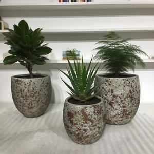 Grand pot de fleurs d'intérieur en fibre de ciment émaillé style vintage, écologique et durable, 10x10x10cm, pour jardin, maison et bureau - Product Image 2