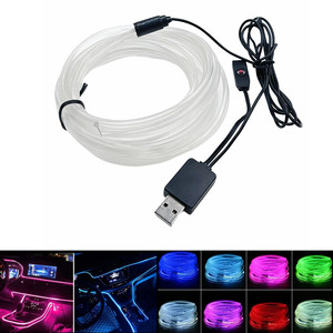 Car LED center console ambient light, USB fiber <b>optic</b> <b>instrument</b> panel ambient light, cool light, seven-color RGB decorative lig - Product Image 1