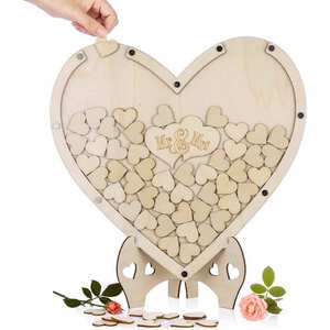 Elegante legno inciso che desidera <span class=keywords><strong>il</strong></span> <span class=keywords><strong>libro</strong></span> degli ospiti dell'albero 100 cuori vuoti per matrimoni Baby shower scatole artigianali cartelli da parete - Product Image 1