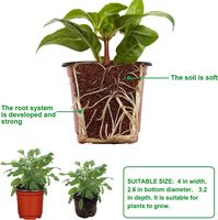 Pot pembibitan plastik 4 ", Pot tanaman plastik, Pot mulai biji merah, wadah tanaman bunga 110 buah