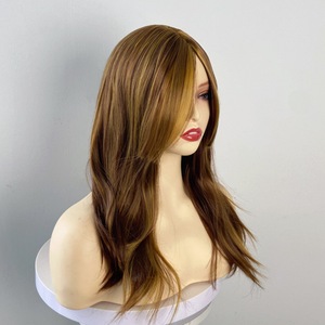 Perruque pour femme de style européen et américain, marron doré dégradé, <span class=keywords><strong>cheveux</strong></span> longs bouclés, élégante, volumineuse, boucles en forme de fleur de poire - Product Image 3