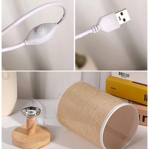 Lámpara de Mesa USB de Madera para Hogar Inteligente, Diseño Simple, Luz Nocturna para Oficina, Dormitorio, Decoración de Fiestas, Venta al Por Mayor - Product Image 2