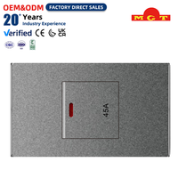 Interrupteur isolateur double pôle électrique 45A pour cuisinière de cuisine avec indicateur néon, montage mural, fourniture OEM