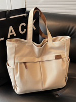 Sac fourre-tout en toile de grande taille, de qualité supérieure, réutilisable, avec logo personnalisé imprimé, pour les étudiants, le travail, les courses, la mode en plein air