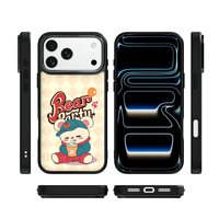 AG Feeling Black Edge Telefoonhoesje met vergulde blauwe hoedberen design voor Iphone 17, 17 Pro Max, 16 Pro, 15, 15 Pro Max, 15 Pro, 14 Pro Max Magnetische Shell