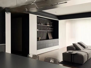 Mueble de Pared con Diseño Minimalista y Elegante, Integrado con Vinoteca y Estantes Abiertos, para Interiores Modernos de Hogares y Salas de Estar - Product Image 5