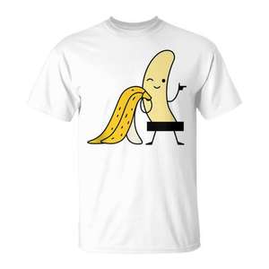 T-shirt débardeur promotionnel imprimé fruits jaunes censurés motif banane - Product Image 1