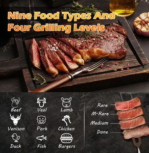 Termómetro inalámbrico a prueba de agua Bluetooth Smart Grill para carne y alimentos con termómetro de sonda de acero inoxidable - Product Image 2