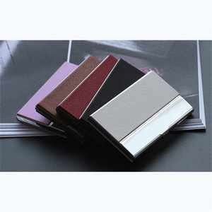 Biểu Tượng Tùy Chỉnh Người Đàn Ông Và Phụ Nữ Kinh Doanh Quà Tặng Thời Trang Cá Nhân PU Da Kim Loại Chủ Thẻ Kinh Doanh - Product Image 2