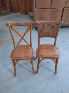 Sillas de comedor de ratán tejidas de madera <span class=keywords><strong>Vintage</strong></span> de estilo francés asientos de tela fuerte apilables para restaurantes bodas fábrica al por mayor - Product Image 5