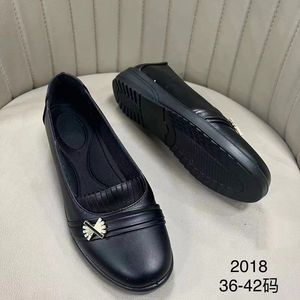 "2022 nouveau design les femmes de base casual mode <span class=keywords><strong>pas</strong></span> <span class=keywords><strong>cher</strong></span> PU supérieur sans lacet semelle intérieure souple chaussures plates" - Product Image 2