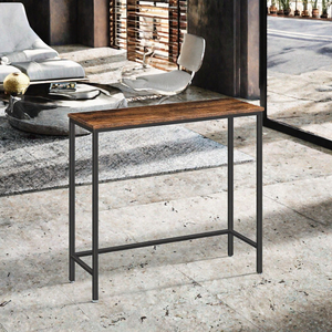Console industrielle moderne avec plateau en bois et pieds en métal, meuble d'entrée ou de salon au design stable - Product Image 1