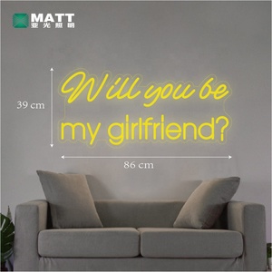 MATT 2023 Fabrication d'usine 86 cm Voulez-vous être ma petite amie? Décoration douce pour mariage en utilisant une enseigne au néon d'intérieur personnalisée - Product Image 6