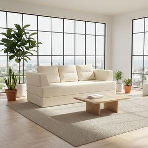Sofá Cuadrado Metálico Moderno y Cómodo de Tres Plazas para Dormitorio, Sala de Estar, Apartamento, Hotel, con Diseño Relleno de Espuma - Product Image 1