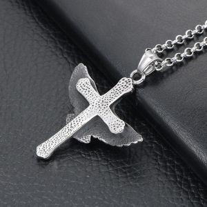 Eagle Pendant Necklace Stainless Steel Retro <b>Cross</b> Design Punk Style Jewelry SP807 - Product Image 4