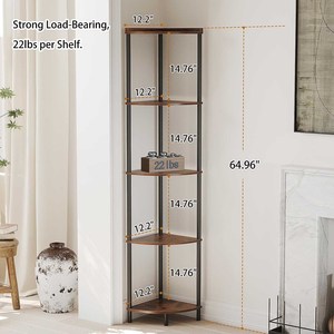 Étagère d'angle à 5 niveaux support de <span class=keywords><strong>plante</strong></span> haut <span class=keywords><strong>pour</strong></span> salle de bain ou salon bibliothèque <span class=keywords><strong>pour</strong></span> décor de petit espace - Product Image 2