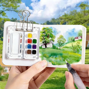 GF Kit de Peinture Acrylique Mini Format Très Vendu, 8x8cm, 58 Feuilles, Cahier de <span class=keywords><strong>Dessin</strong></span> Portable à Écriture Fluide avec Palette Acrylique - Product Image 3