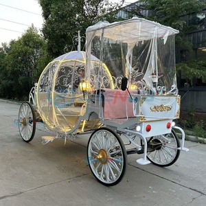 Chariot à chevaux mobile, élégante calèche de princesse, calèche à chevaux électrique, calèche de mariage en forme de citrouille - Product Image 3