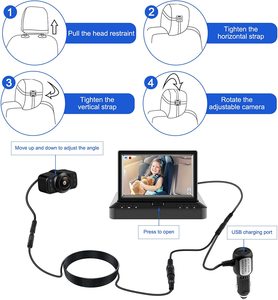 IPoster 4.3 Inch <strong>Car</strong> Baby <strong>Monitor</strong> with Mirror Rear View Camera HD LCD Screen For <strong>Car</strong> Mirror Back <strong>Seat</strong> Night Vision Camera - Product Image 6