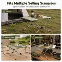 Mesa Plegable de Aluminio Ultraligera Personalizada, Mesa Auxiliar Portátil y Compacta para Acampar, Hacer Picnic y Viajar al Aire Libre