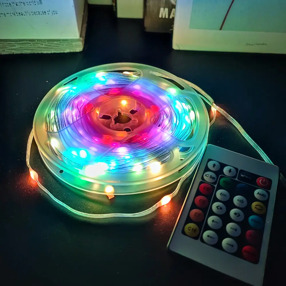 LED magic leather wire light 5V RGB waterproof dual control running horse string light USB remote control atmosphere light set