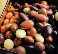 Venta al por Mayor de Granos de Chocolate Rellenos de Manteca de Cacao Pura, Chocolate con Nueces, Chocolate con Avellanas, Snacks Exóticos