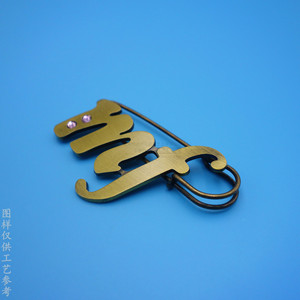 Broche de Metal Personalizado con Letra, Pin de Aleación de Zinc en Bronce Antiguo con Diamantes de Imitación, Joyería de Regalo - Product Image 2