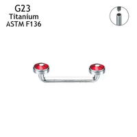 Piercing G23 en Titane à Filetage Interne avec Surface en Cristal, Barbell, Ancrage Dermal, 14G, Micro-Piercings, Bijoux Corporels