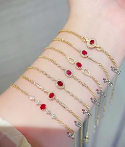 Xinfly 18K Gold Ruby <b>Charm</b> Bracelets Factory Wholesale Fine AU750 Natural Diamond <b>Bangle</b> Fashionable Jewelry Gift - Product Image 2