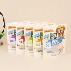 Customization Resealable Zip Lock Pouch Dog Cat Treats Food Snack Mylar Doypack Packaging Bags With Window