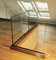 Système de balustrade sans cadre Balustrades et mains courantes en aluminium pour terrasse de balcon Canal de base en U en verre sans cadre en aluminium