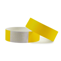 Bracelet de Festival jetable, bandes de poignet en Papier jaune à colle forte, bracelet en Papier Tyvek personnalisé