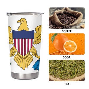 Gobelet isotherme en acier inoxydable <span class=keywords><strong>de</strong></span> 20 oz avec drapeau national des Îles Vierges, personnalisé, avec couvercle à vis, pour les trajets quotidiens, les voyages en voiture, souvenir, cadeau - Product Image 4