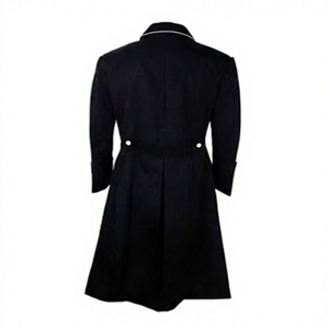 <b>Black</b> Double Breasted <b>Men's</b> Trench Greatcoat Contrast Lapel Long <b>Overcoat</b> Formal Outdoor Outerwear - Product Image 2