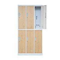 Casier en métal à 6 portes pour vêtements de travail du personnel Armoire en acier Casier de rangement en métal Armoire de gym Armoire