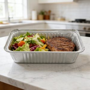 Small Oem Biodegradable Disposable Silver Tinfoil Container Aluminum Plate Food Packaging Aluminum Foil Containers with Lid - Product Image 6