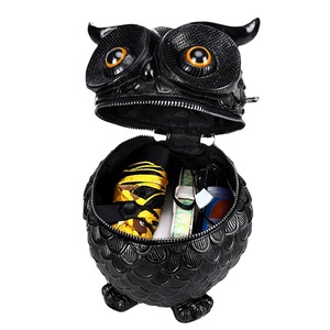 レディースカスタム 小型スクエアレザーショルダーバッグ 3Dアウルパターン カジュアルトート オープン開閉 チェーンジッパータイプ - Product Image 6