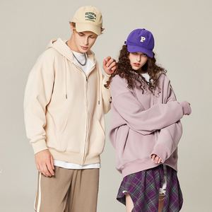 Personalizado de alta calidad Zip up Hoodies Diseñador Sudadera con capucha de impresión de logotipo personalizado al por mayor en blanco Unisex Zip up Hoodie - Product Image 1