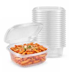 Contenitori monouso in plastica per alimenti con coperchi da 12 oz, adatti al microonde, per la conservazione di pasta e salse - Product Image 1