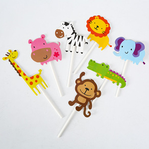 1 Decorazione per Torta <span class=keywords><strong>a</strong></span> Tema Animale + 35 Decorazioni per Cupcake con Animali dello Zoo, Kit Decorativo per Torta Safari nella Giungla, Decorazione per Baby Shower con Animali dello Zoo - Product Image 4