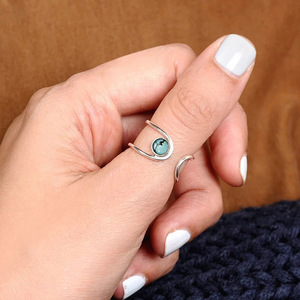 Bague ajustable à l'aspect pierre naturelle pour femme, accessoires minimalistes pour un usage quotidien - Product Image 3