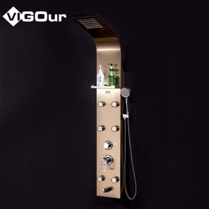 Panel de ducha de baño de acero inoxidable con cascada inteligente de lluvia moderna de lujo para sistema de torre de masaje de Hotel grifo de ducha de mano - Product Image 3